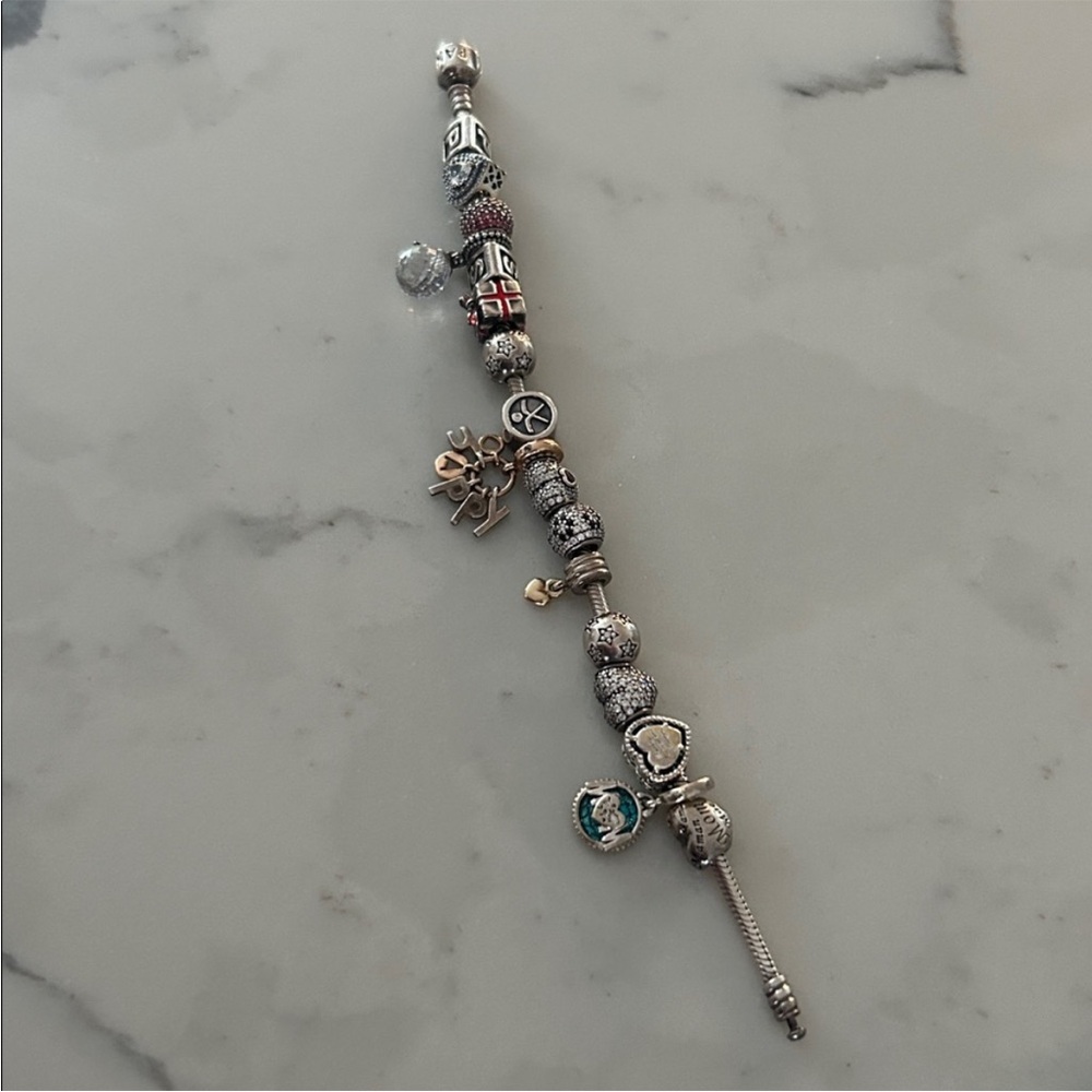 Pandora bracelet with charms